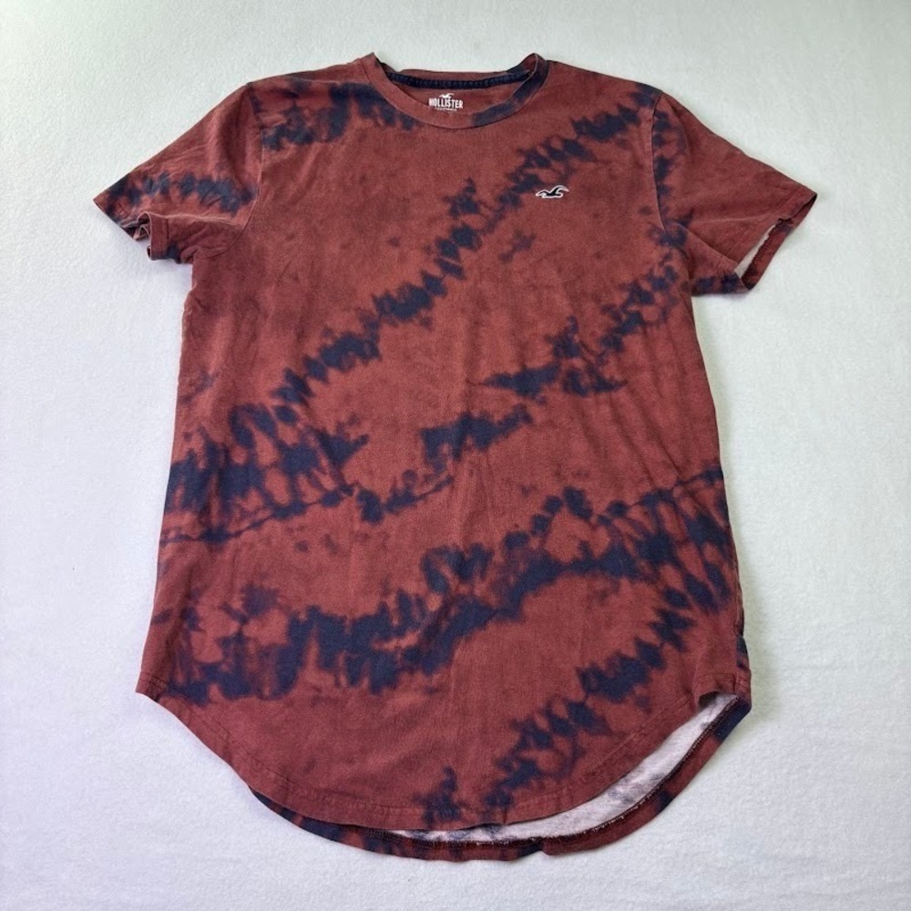 Hollister Y2K Men's Tie Dye‎ Tee Curved Hem Size Medium